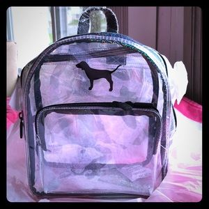 Clear holographic glitter mini backpack